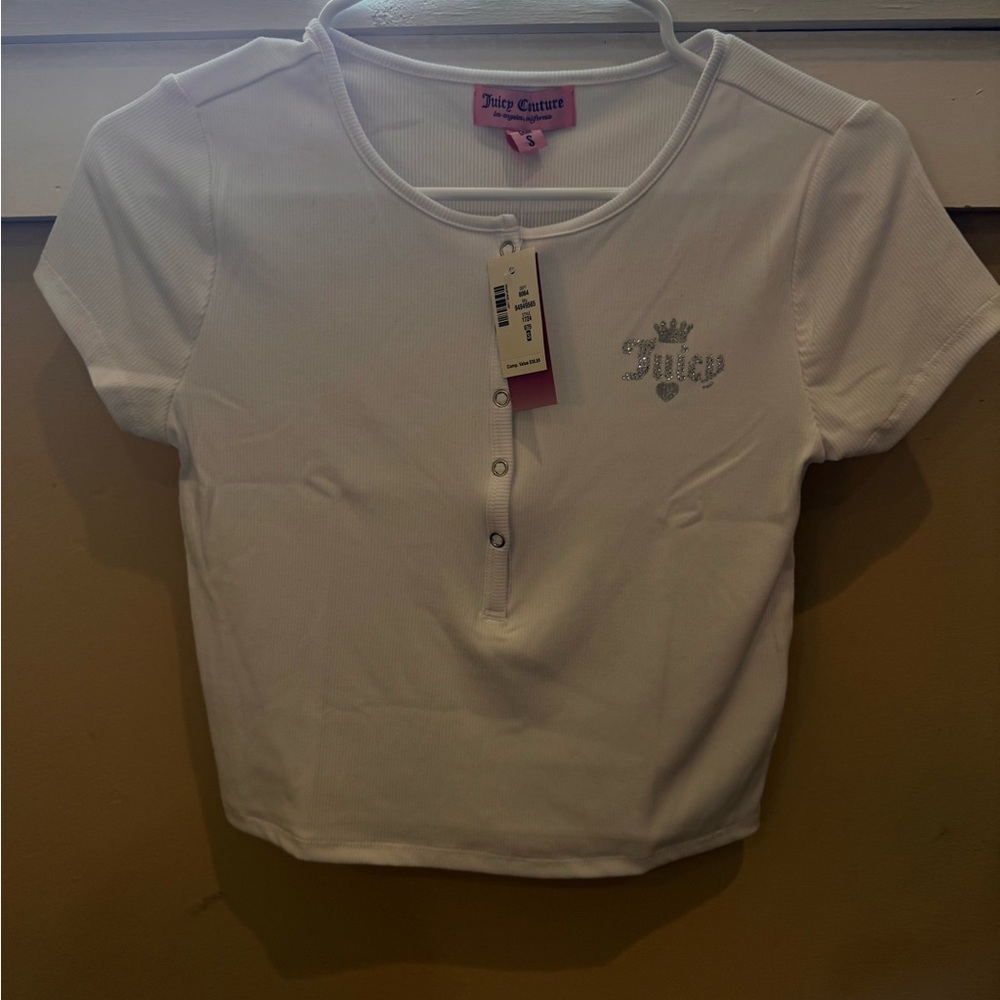 Juicy Couture White Button-Up Top